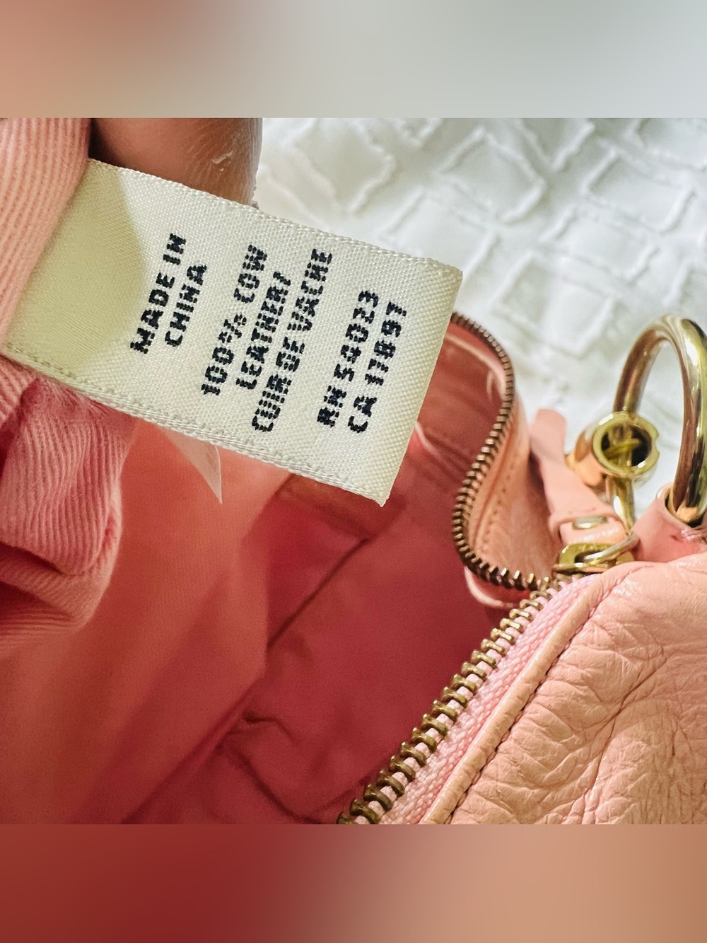Banana Republic Vintage Salmon Pink Leather Y2K 2000 Bamboo Handle Shoulder Bag - Picture 7 of 16